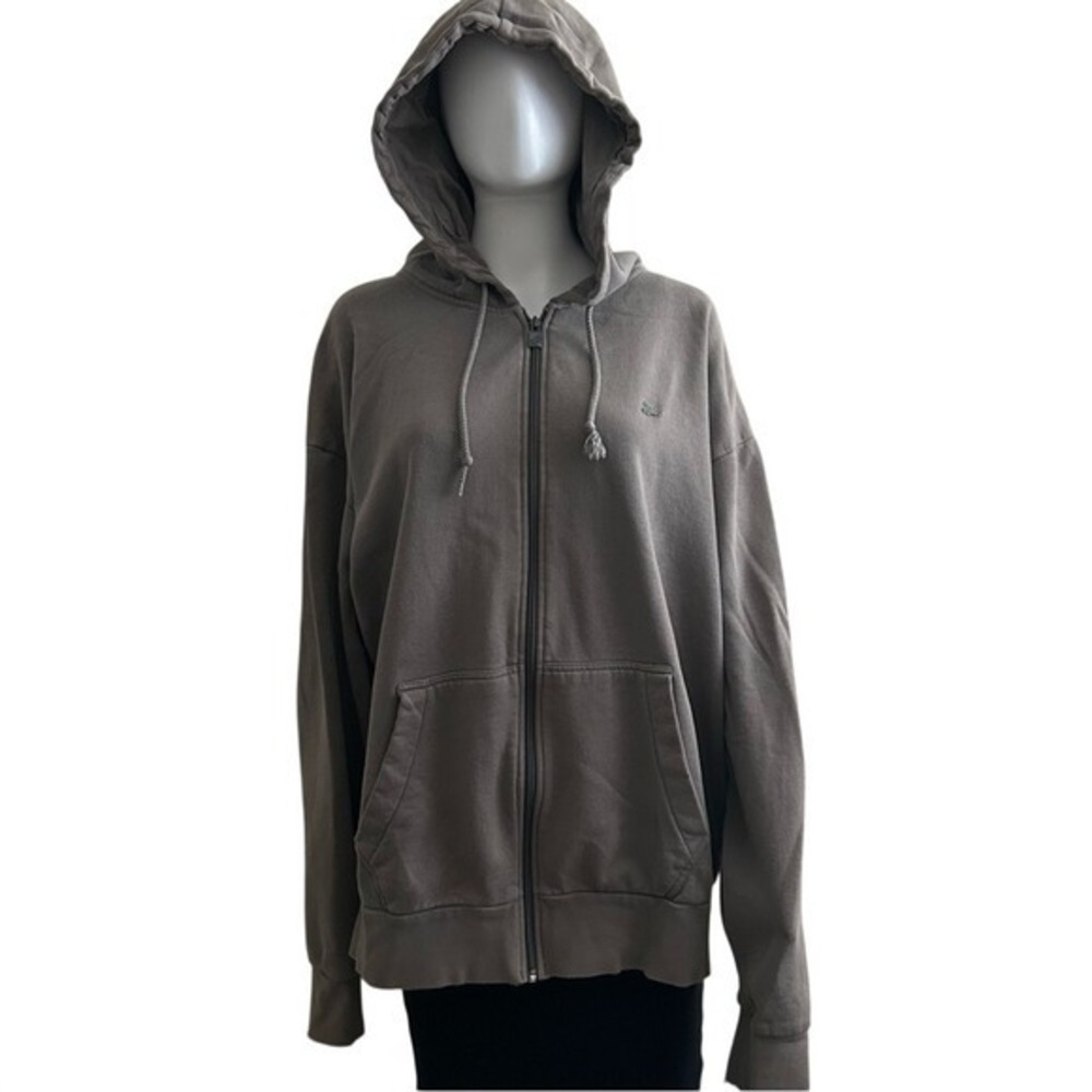 ⭐ Fox‎ Grey Hooded Zip-Up Sweatshirt Size XXL